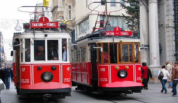 Маршрут движения исторического трамвая в Стамбуле